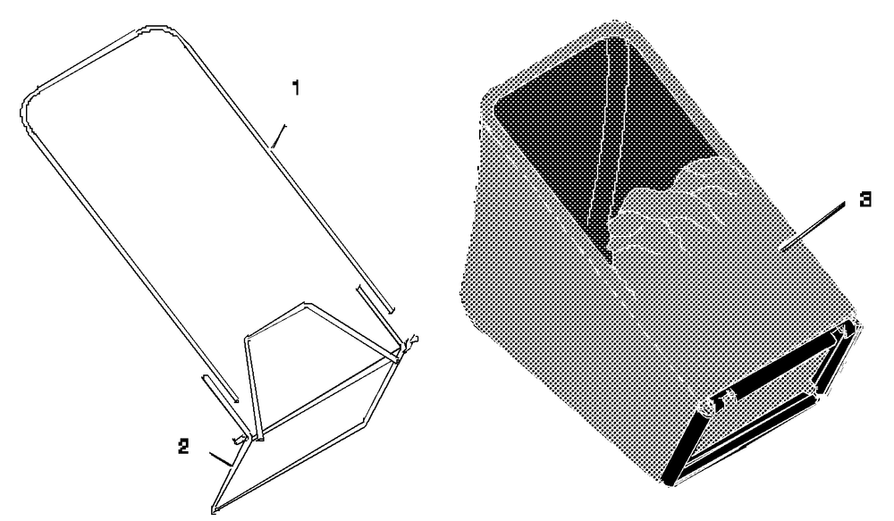 Handle And Bag Assembly Diagram and Parts List for 20405X192A 1997 Briggs and Stratton Lawn Mower